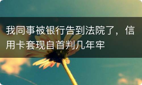 我同事被银行告到法院了，信用卡套现自首判几年牢