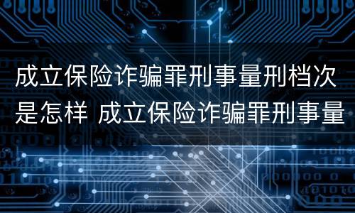 成立保险诈骗罪刑事量刑档次是怎样 成立保险诈骗罪刑事量刑档次是怎样的