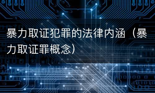 暴力取证犯罪的法律内涵（暴力取证罪概念）