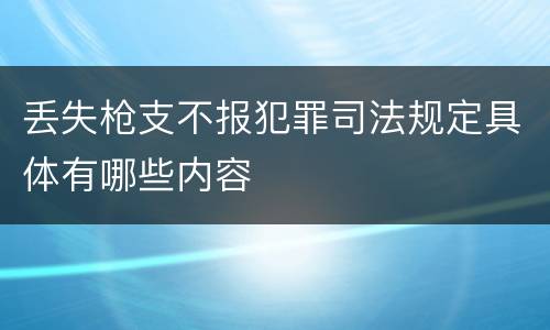 丢失枪支不报犯罪司法规定具体有哪些内容
