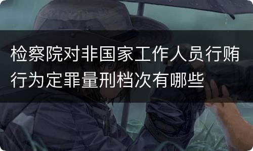 检察院对非国家工作人员行贿行为定罪量刑档次有哪些