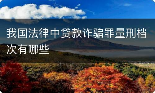 我国法律中贷款诈骗罪量刑档次有哪些