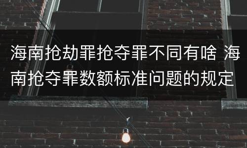海南抢劫罪抢夺罪不同有啥 海南抢夺罪数额标准问题的规定