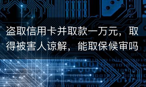 盗取信用卡并取款一万元，取得被害人谅解，能取保候审吗