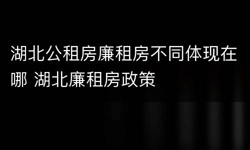 湖北公租房廉租房不同体现在哪 湖北廉租房政策