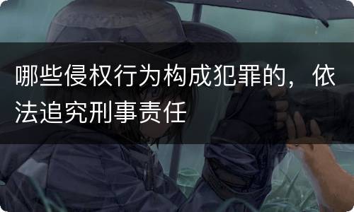 哪些侵权行为构成犯罪的，依法追究刑事责任