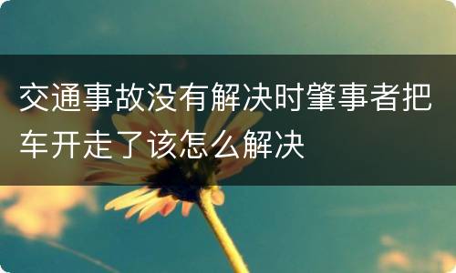 交通事故没有解决时肇事者把车开走了该怎么解决