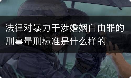 法律对暴力干涉婚姻自由罪的刑事量刑标准是什么样的