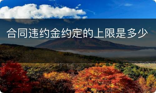 合同违约金约定的上限是多少