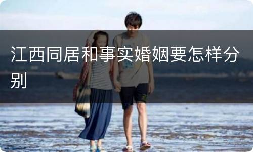 江西同居和事实婚姻要怎样分别
