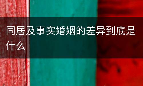 同居及事实婚姻的差异到底是什么