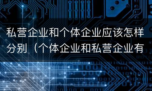 私营企业和个体企业应该怎样分别（个体企业和私营企业有哪些）