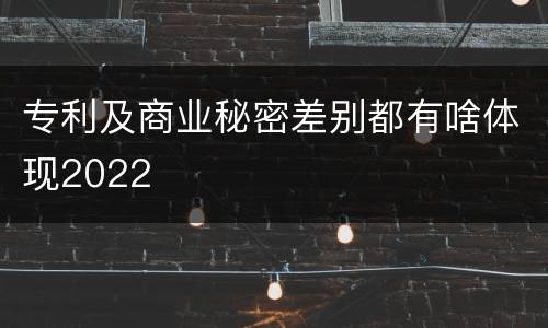专利及商业秘密差别都有啥体现2022