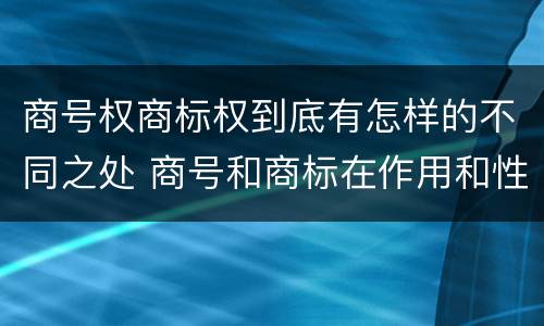 商号权商标权到底有怎样的不同之处 商号和商标在作用和性质上的区别