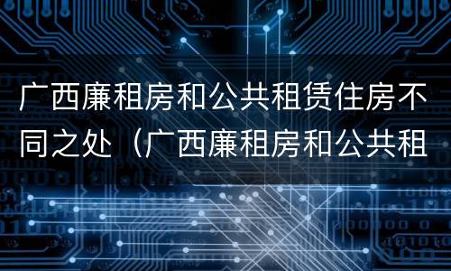 广西廉租房和公共租赁住房不同之处（广西廉租房和公共租赁住房不同之处有哪些）