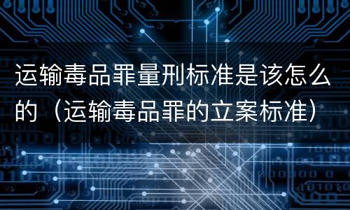 运输毒品罪量刑标准是该怎么的（运输毒品罪的立案标准）