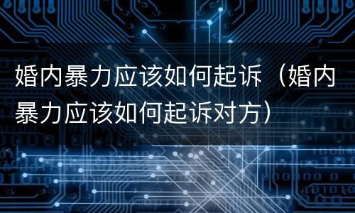 婚内暴力应该如何起诉（婚内暴力应该如何起诉对方）