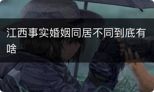 江西事实婚姻同居不同到底有啥