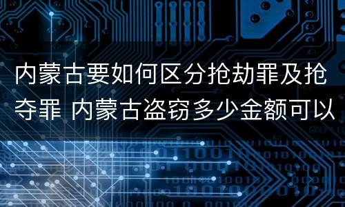 内蒙古要如何区分抢劫罪及抢夺罪 内蒙古盗窃多少金额可以判刑