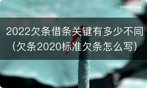 2022欠条借条关键有多少不同（欠条2020标准欠条怎么写）