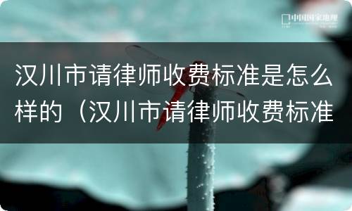 汉川市请律师收费标准是怎么样的（汉川市请律师收费标准是怎么样的啊）