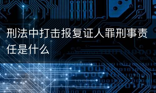 刑法中打击报复证人罪刑事责任是什么