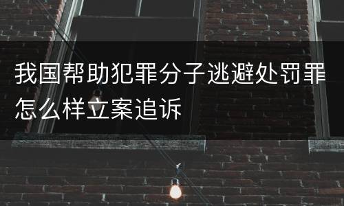 我国帮助犯罪分子逃避处罚罪怎么样立案追诉