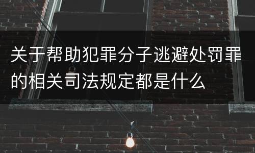 关于帮助犯罪分子逃避处罚罪的相关司法规定都是什么