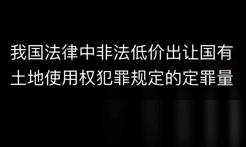 我国法律中非法低价出让国有土地使用权犯罪规定的定罪量刑的标准有哪些