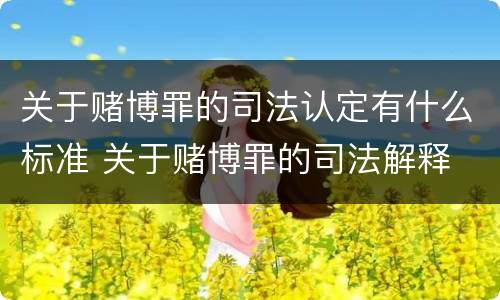 关于赌博罪的司法认定有什么标准 关于赌博罪的司法解释