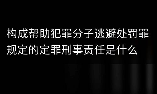 构成帮助犯罪分子逃避处罚罪规定的定罪刑事责任是什么