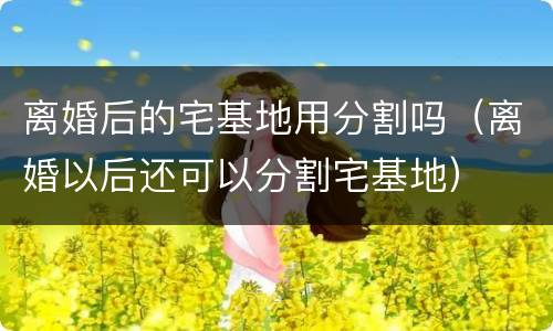 离婚后的宅基地用分割吗（离婚以后还可以分割宅基地）