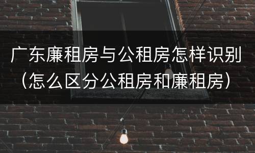 广东廉租房与公租房怎样识别（怎么区分公租房和廉租房）