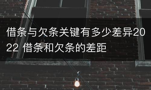 借条与欠条关键有多少差异2022 借条和欠条的差距
