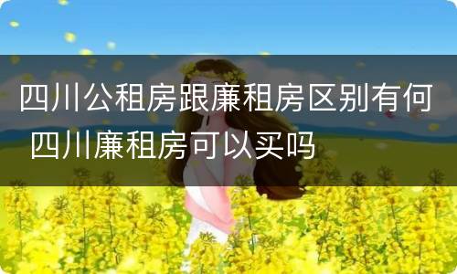 四川公租房跟廉租房区别有何 四川廉租房可以买吗