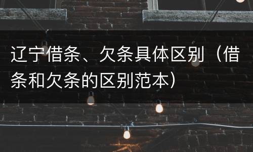 辽宁借条、欠条具体区别（借条和欠条的区别范本）