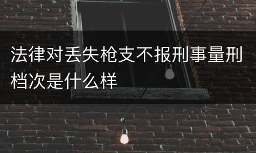 法律对丢失枪支不报刑事量刑档次是什么样