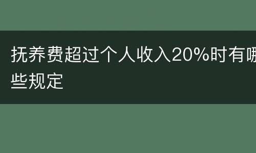 抚养费超过个人收入20%时有哪些规定