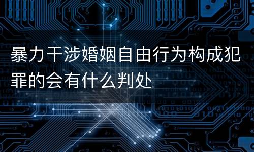 暴力干涉婚姻自由行为构成犯罪的会有什么判处