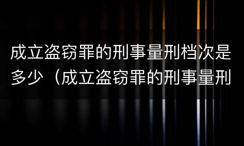 成立盗窃罪的刑事量刑档次是多少（成立盗窃罪的刑事量刑档次是多少呢）