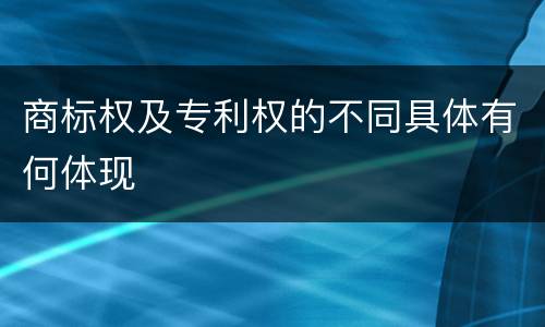 商标权及专利权的不同具体有何体现