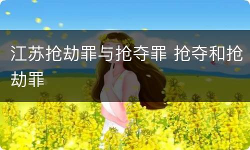 江苏抢劫罪与抢夺罪 抢夺和抢劫罪