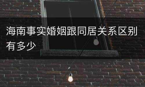 海南事实婚姻跟同居关系区别有多少