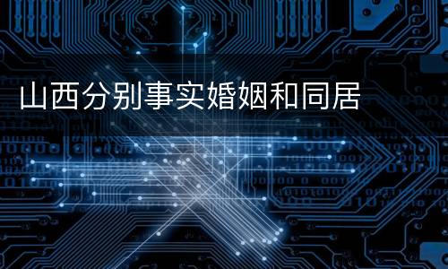 山西分别事实婚姻和同居