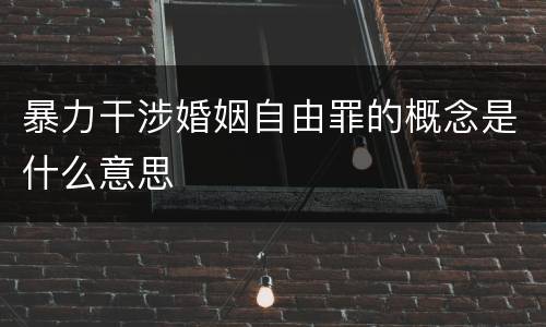暴力干涉婚姻自由罪的概念是什么意思