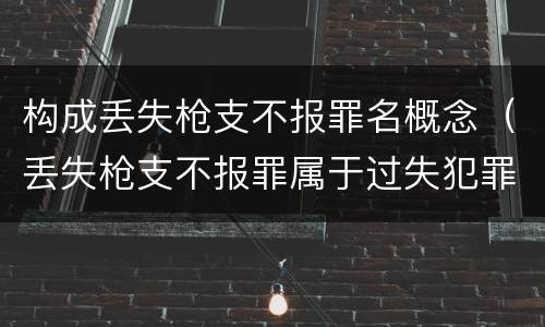 构成丢失枪支不报罪名概念（丢失枪支不报罪属于过失犯罪吗）