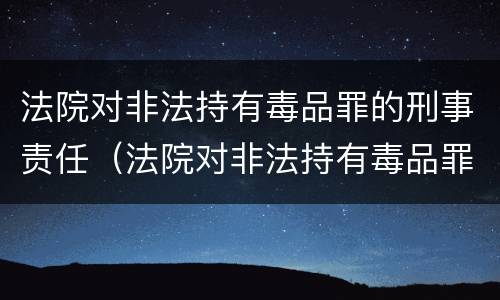 法院对非法持有毒品罪的刑事责任（法院对非法持有毒品罪的刑事责任认定）
