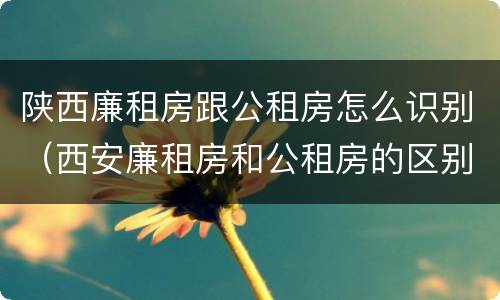 陕西廉租房跟公租房怎么识别（西安廉租房和公租房的区别到底是什么?）