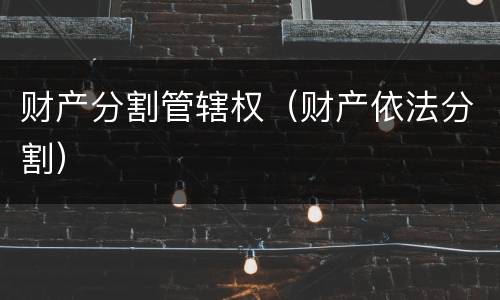 财产分割管辖权（财产依法分割）