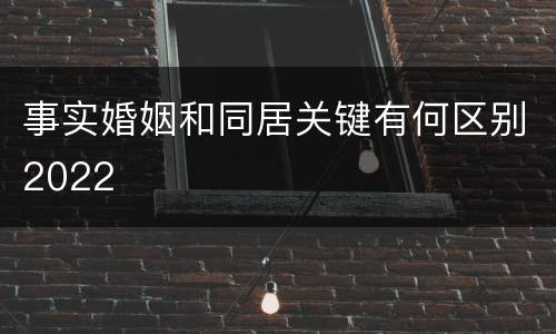 事实婚姻和同居关键有何区别2022